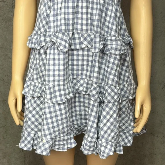 Ever after Blue and White Gingham Ruffle Dress Sz s - Picture 3 of 8